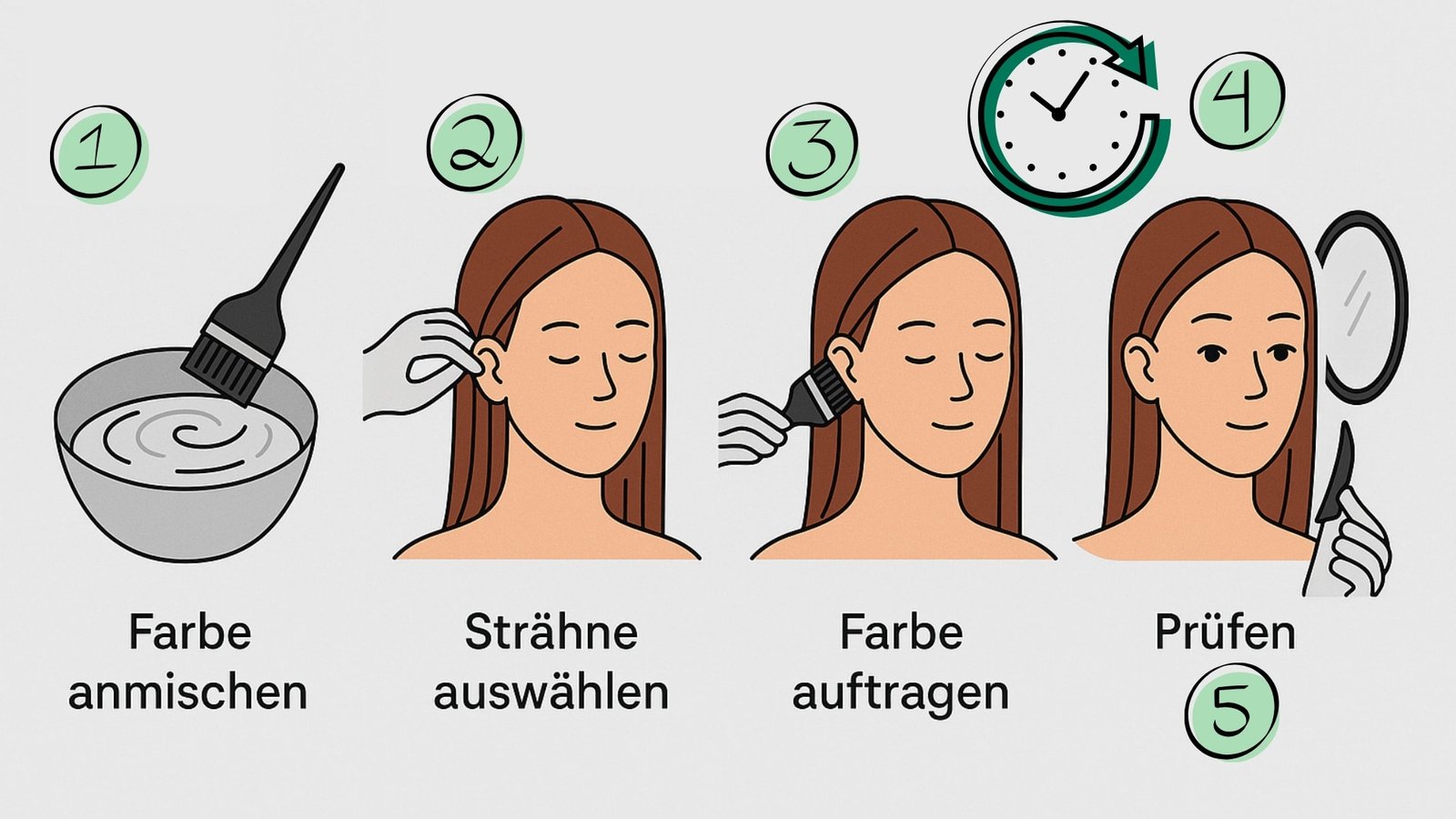 Stränentest für Haarfarbe